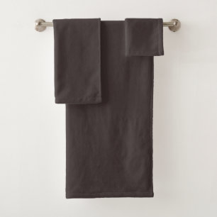 Black coffee (solid colour) bath towel set