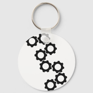 black cogwheels icon keychain