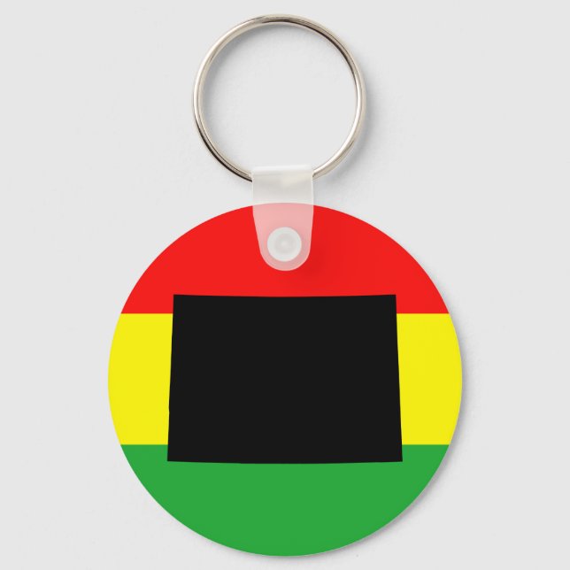 Black Colorado on Rasta Colours Keychain (Front)