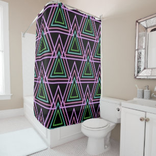 Black Colorful Retro 80's Neon Geometric Triangles