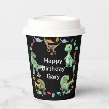 Black colour Background Dinosaur Birthday Party