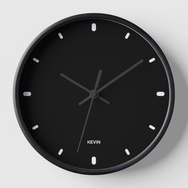 Black colour clock face with white hours numbers (Front)