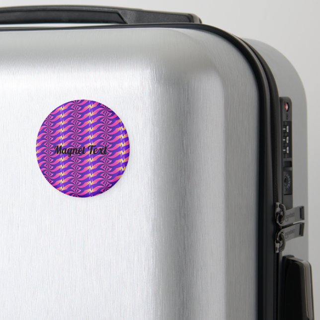 Black Colour Text Circle magnet (In Situ (Luggage))