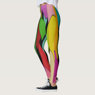Black colour with art design in the middle leggings