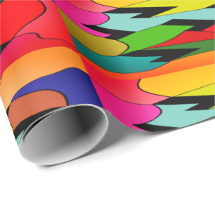 Black colour with art design in the middle         wrapping paper