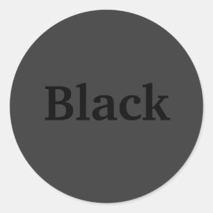 Black Colour Word  on Dark Grey Stickers