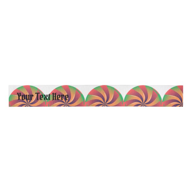 Black Colour Your Text Pirata One font Grosgrain Ribbon (Front)