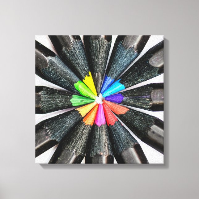 Black Coloured Pencils Canvas Print (Front)