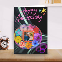 Black Colourful Floral Crystal Abstract Son & Wife