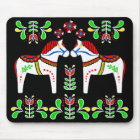Black/colourful Folk Dala horse/Folk Andalusian