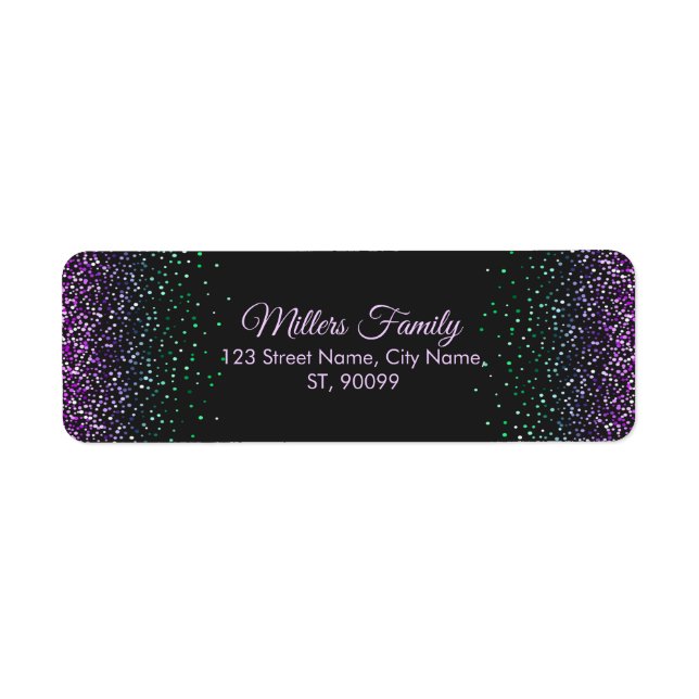 Black Colourful Glitter Accent (Front)