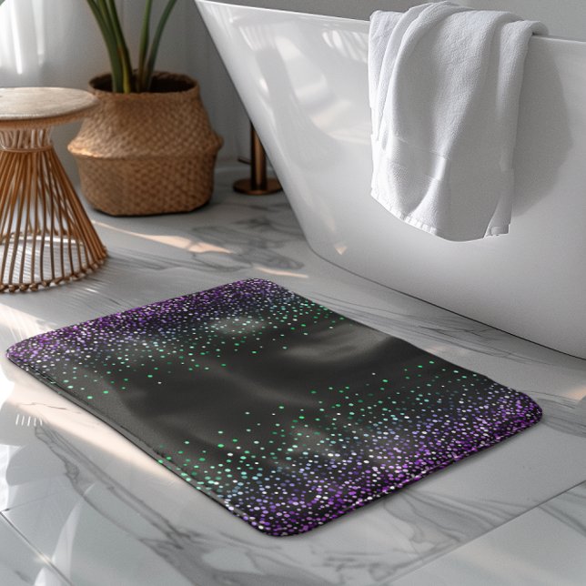 Black Colourful Glitter Accent Bath Mat (Creator Uploaded)