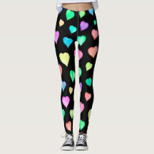 Black Colourful Hearts Pattern