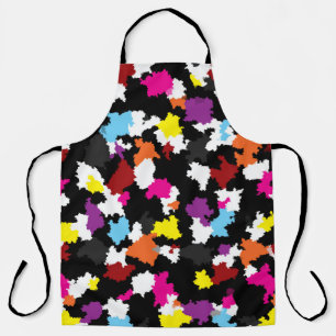 Black Colourful Irregular Abstract Apron