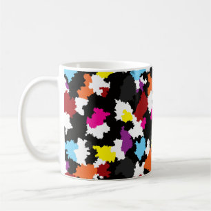 Black Colourful Irregular Abstract Coffee Mug