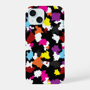 Black Colourful Irregular Abstract iPhone 15 Case