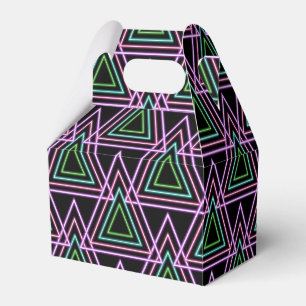 Black Colourful Retro 80's Neon Geometric Triangle Favor Box