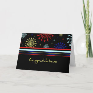 Black & Colourful Stripes Employee Anniversary Car Thank You Card