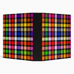 Black Colourful Twill Plaid Tartan Design Binder