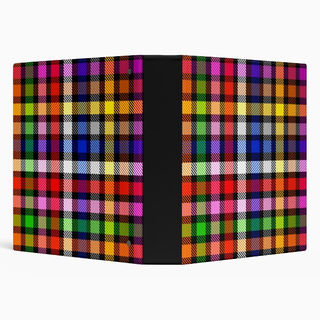Black Colourful Twill Plaid Tartan Design  Binder (Background)