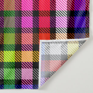 Black Colourful Twill Plaid Tartan Design Fabric
