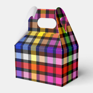 Black Colourful Twill Plaid Tartan Design Favor Box