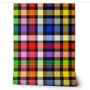 Black Colourful Twill Plaid Tartan Design Wallpaper