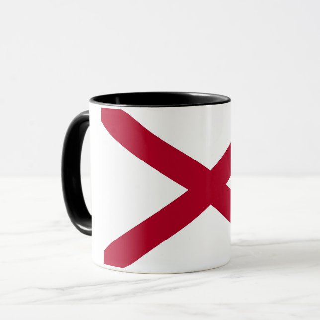 Black Combo Mug with flag of Alabama, USA (Front Left)