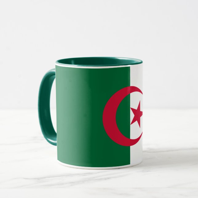 Black Combo Mug with flag of Algeria (Front Left)