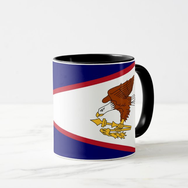 Black Combo Mug with flag of American Samoa (Front Right)