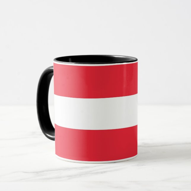 Black Combo Mug with flag of Austria (Front Left)