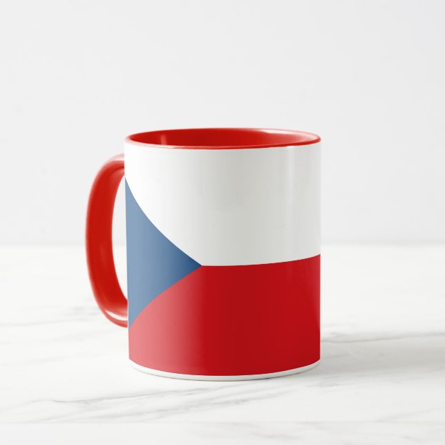 Black Combo Mug with flag of Czechia (Front Left)
