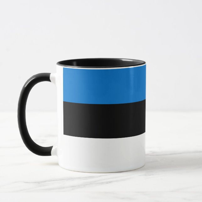 Black Combo Mug with flag of Estonia (Left)