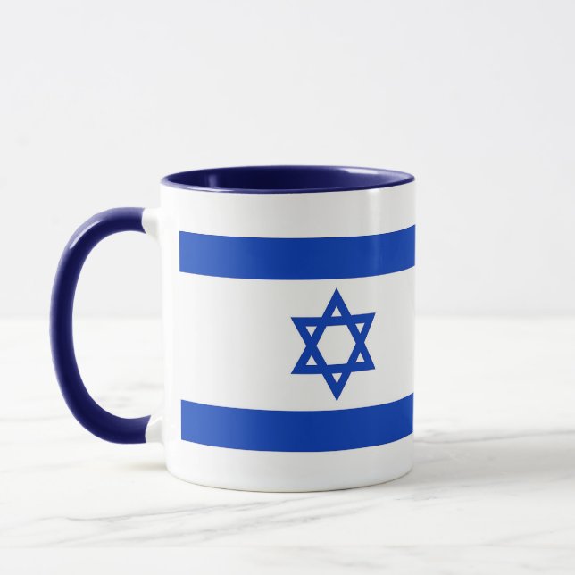 Black Combo Mug with flag of Israel (Left)