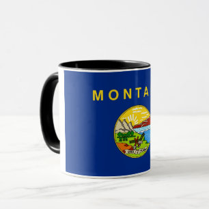 Black Combo Mug with flag of Montana, USA
