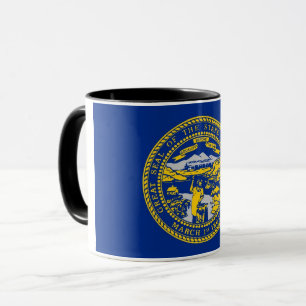 Black Combo Mug with flag of Nebraska, USA