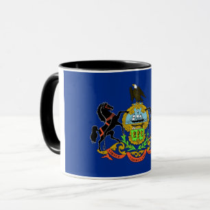 Black Combo Mug with flag of Pennsylvania, USA