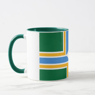 Black Combo Mug with flag of Portland, USA