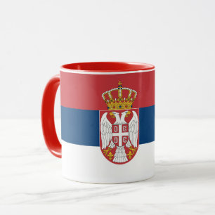 Black Combo Mug with flag of Serbia