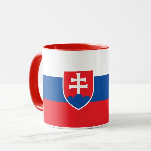 Black Combo Mug with flag of Slovakia (Front Left)