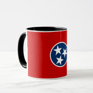 Black Combo Mug with flag of Tennessee, USA
