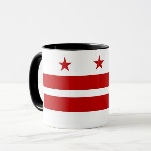 Black Combo Mug with flag of Washington DC, USA