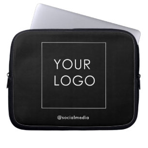 Black Company Business Modern Logo Branded    Laptop Sleeve