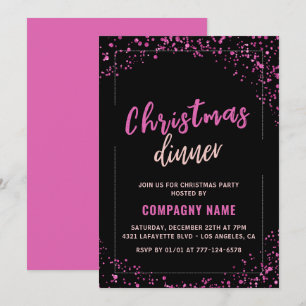 Black Company Christmas Party invitations dinner 