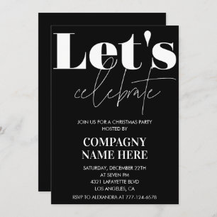 Black Company Christmas Party Let's celebrate Invitation