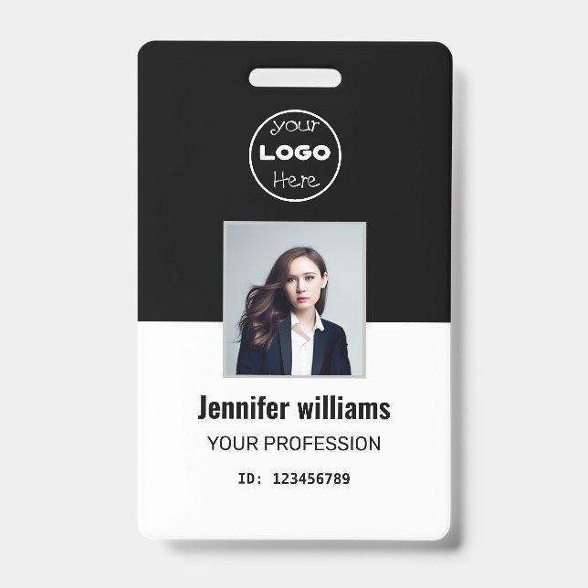 Black Company Employee Photo ID Badge (Front)