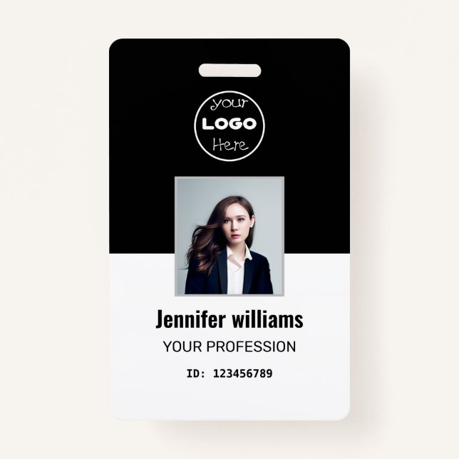 Black Company Employee Photo ID Badge (Front)