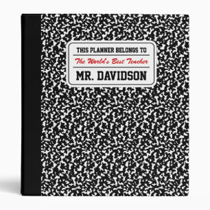 Black Composition Notebook Binder