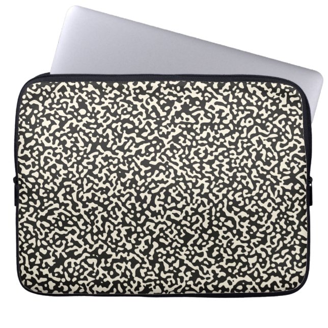 Black Composition Notebook Classic Pattern Laptop Sleeve (Front)