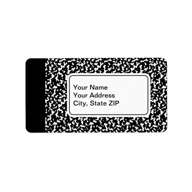 Black Composition Notebook Label (Front)